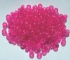200 4x6mm Transparent Hot Pink Acrylic Crow Beads